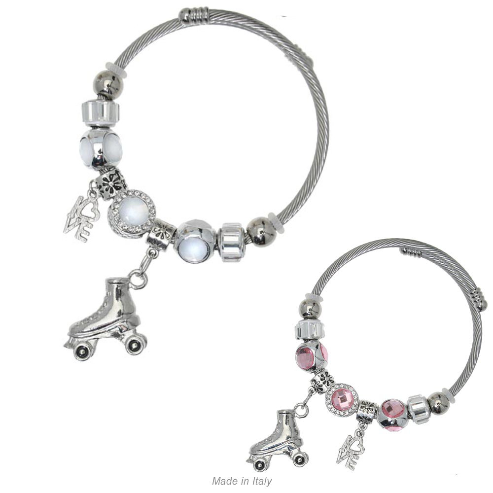 Armreif "Charme" mit Rollschuhen und Strass